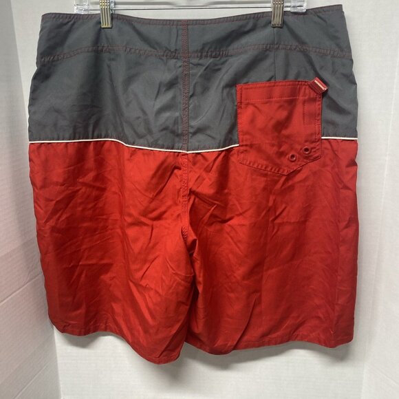 Mossimo Supply Co. Board Shorts Mens Size 38 Red & Gray Swim Shorts Surf Beach - Picture 4 of 8